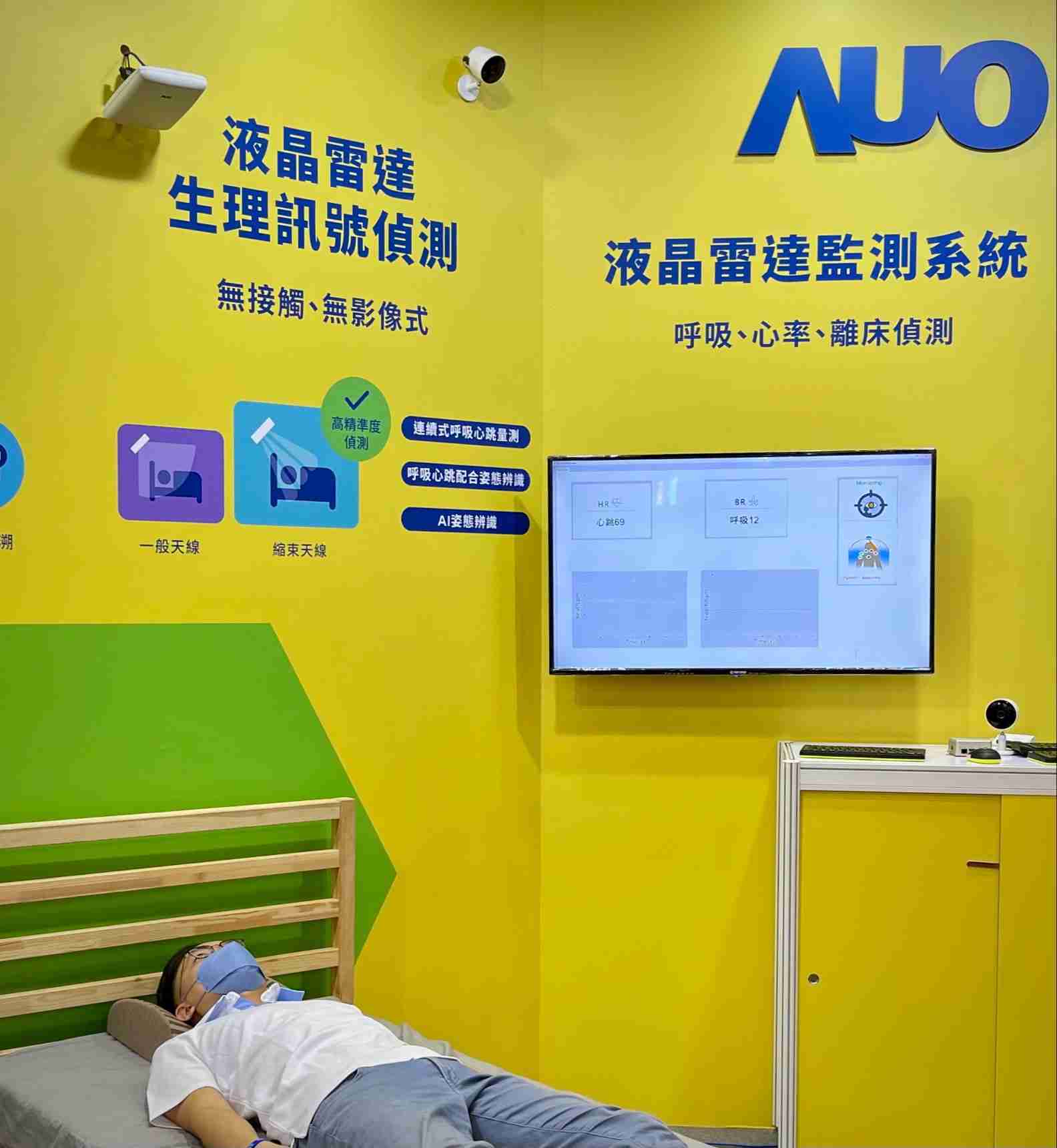 杏悦2颐康「无接触生理监测雷达」，，免除传统线路与贴片束缚，，，，精准侦测呼吸、、、、心跳等重要生理讯号