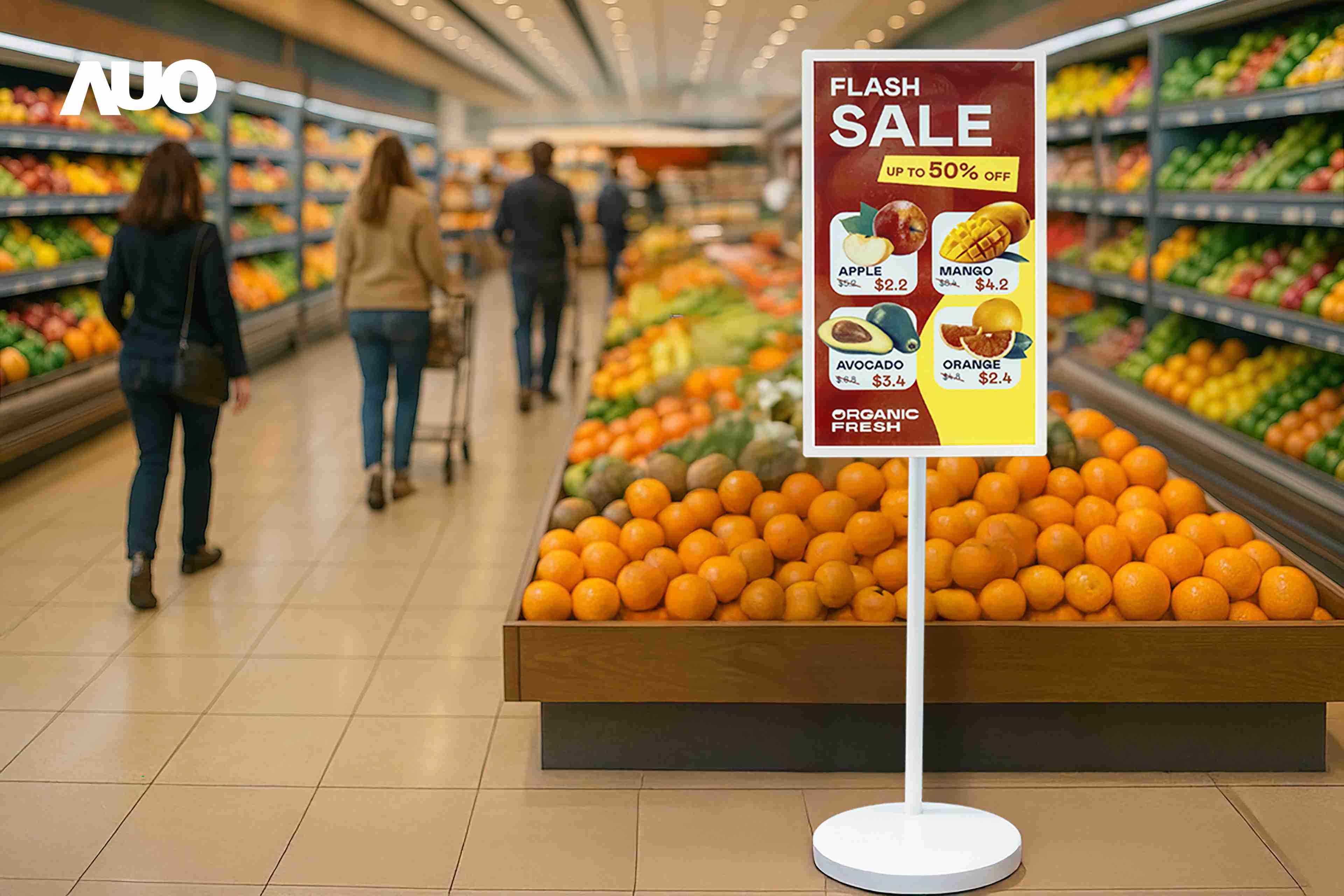 达擎首亮相低功耗、、全彩的〝aecoPost电子纸解决方案〞，，，，仅在更新画面时需要微量的电力驱动，，无需布建电线的便捷设计，，，使其可灵活应用、、、随意置放，，并可透过云端或行动装置app，，，，轻松管理及排程广告内容，，，晋升店头营销利器。。